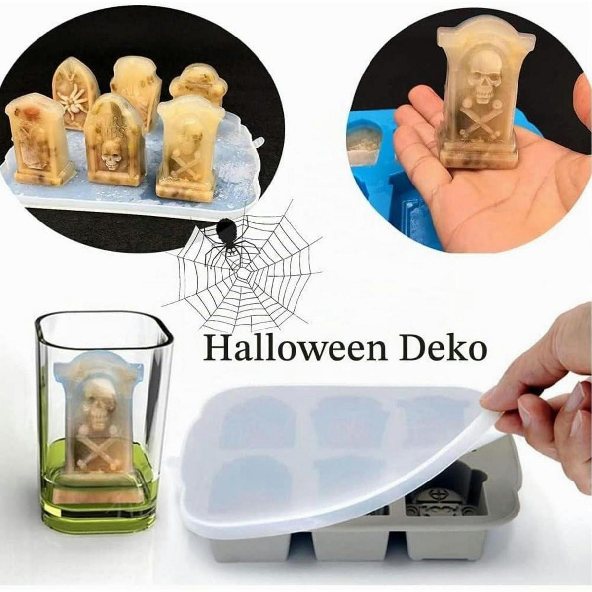 SILIKONFORM Grabstein Halloween 3D - Grau, Kunststoff