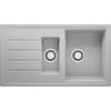 SPÜLBECKEN Kopenhagen Duo, 2-er set Grau 90/50 cm 1,5 Becken + Ablauf-Set ab 60er Unterschrank - Chromfarben/Grau, Kunststoff (90/19/50cm) - Primagran