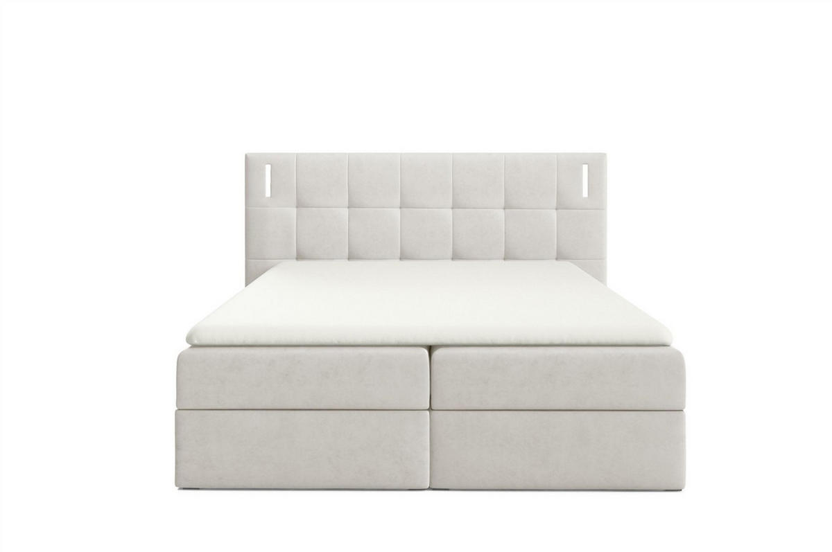 BOXBETT Martim Premium - Weiß, Holzwerkstoff/Textil (120/200cm) - Fun Möbel