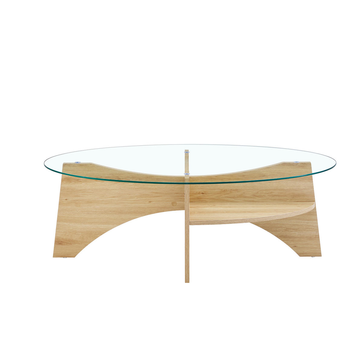 COUCHTISCH Glas - Braun, Holzwerkstoff (104.9/60/35.6cm)