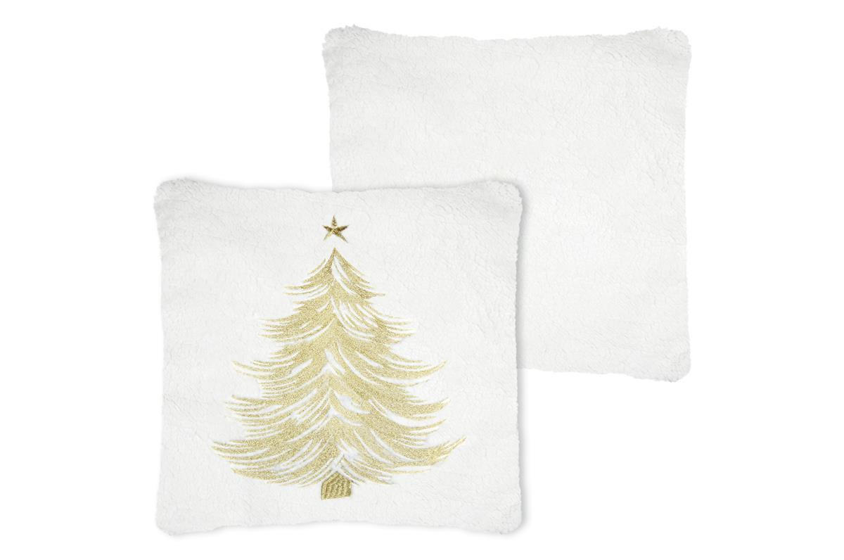 WEIHNACHTSKISSEN Klaus 45/45 cm - Weiß, Textil (45/45cm)