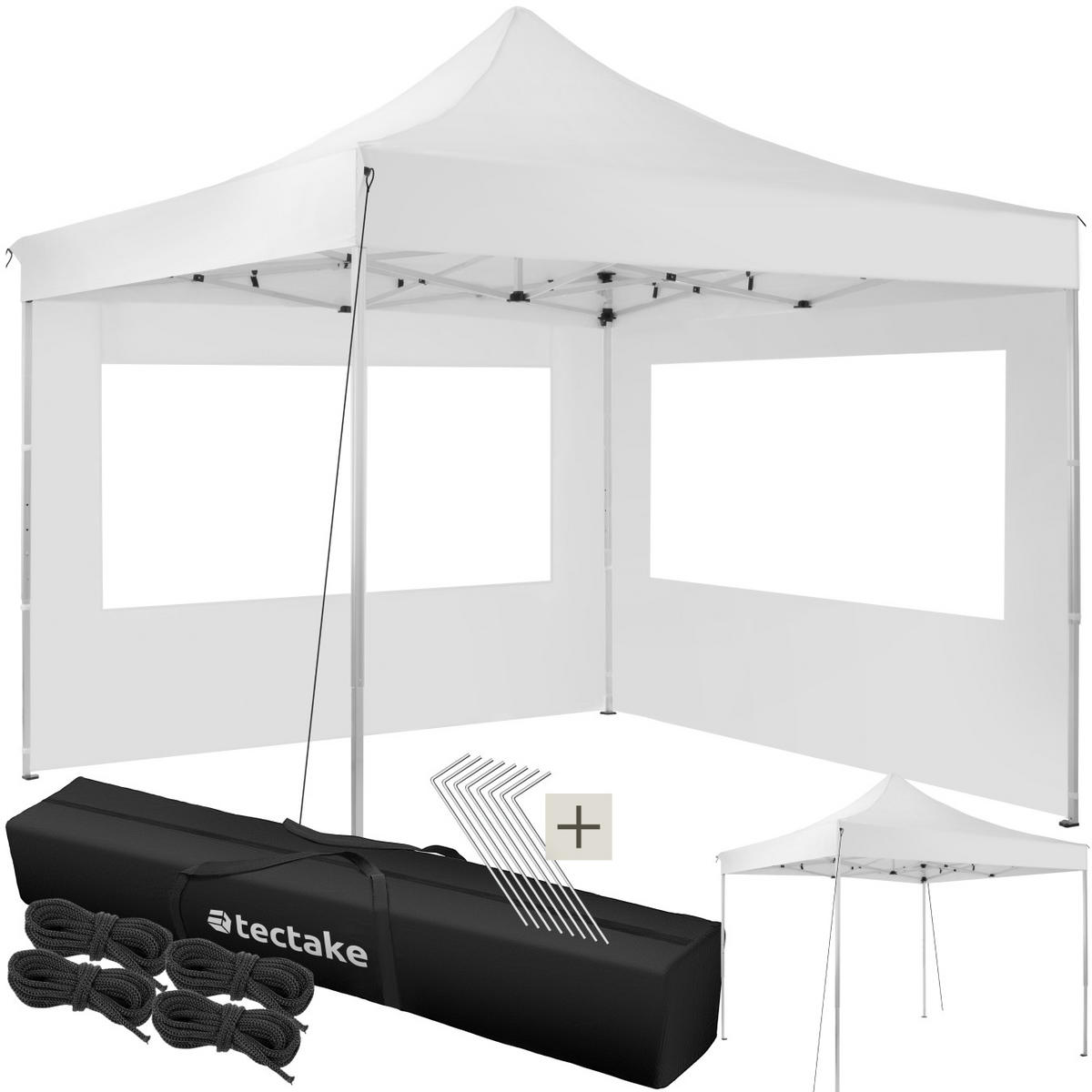 PAVILLON Olivia,inklusive Spannseilen, Heringen und Tragetasche,weiß - Weiß, Kunststoff (300/280/300cm) - tectake