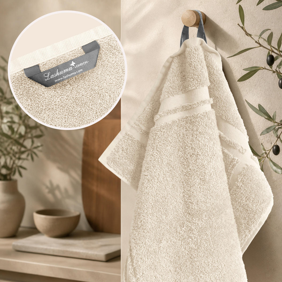 FROTTEE Küchenhandtücher 50x50 cm, 4er Set, Natur - Naturfarben, Textil (50/50cm) - Lashuma