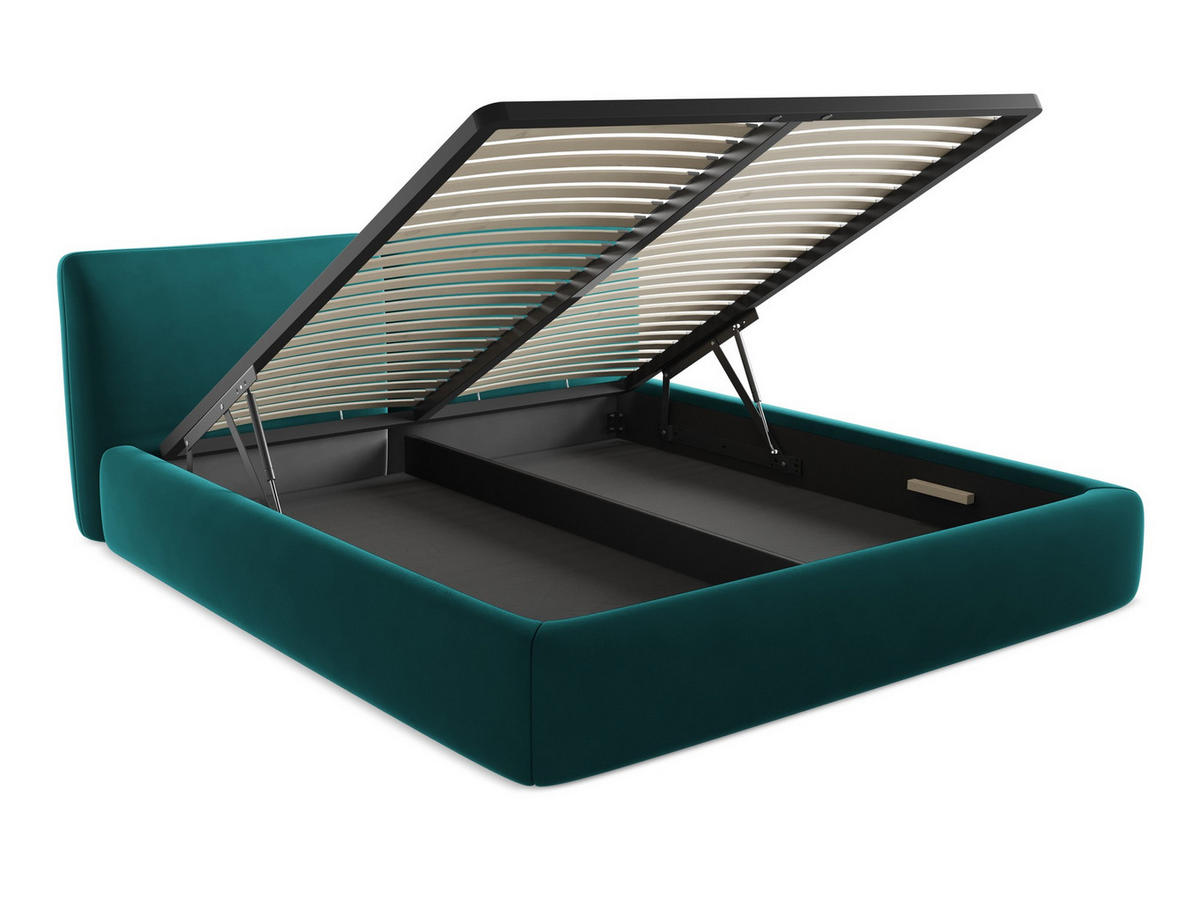 POLSTERBETT mit Bettkasten und Lattenrost 230x215 Grau - Silberfarben/Schwarz, Kunststoff/Textil (180/200cm) - Makamii