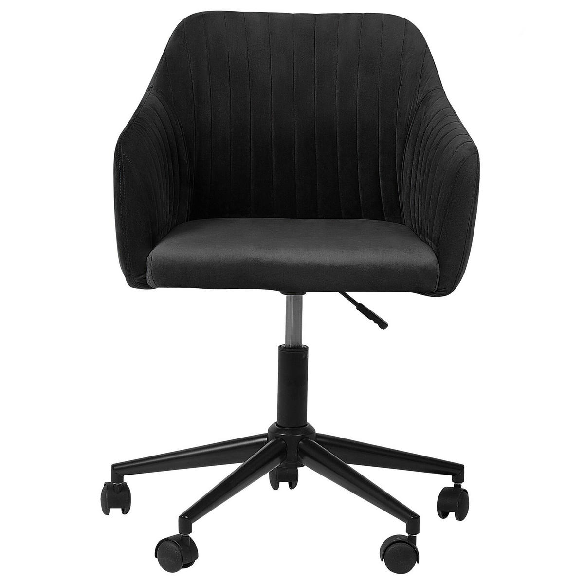 BÜRODREHSTUHL Polyester Schwarz Venice - Schwarz, Kunststoff/Textil (64/89/64cm) - Beliani