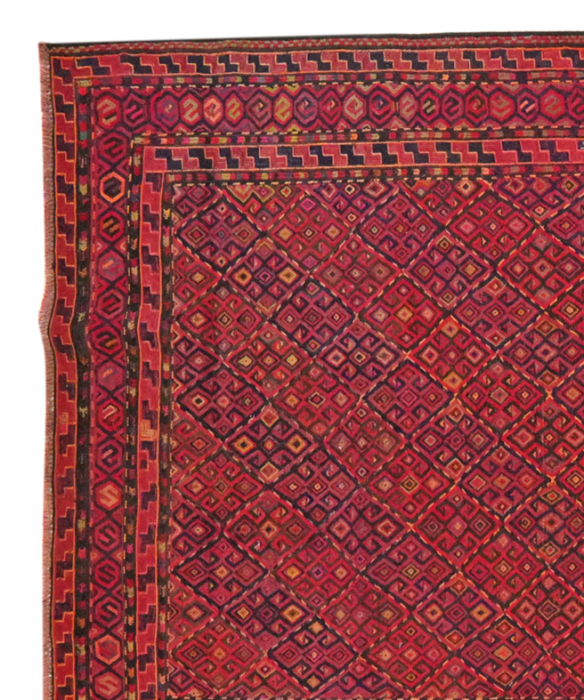 HANDWEBTEPPICH Kelim Kordi Old Mehrfarbig 370/173 cm Schurwolle - Multicolor, Textil (173/370cm) - Looma