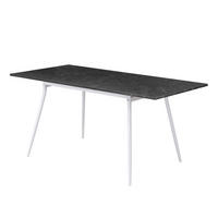 ESSTISCH LIO 120-160/80/76 cm - Schwarz/Weiß, Holzwerkstoff/Metall (120/80/76cm) - B&D Home
