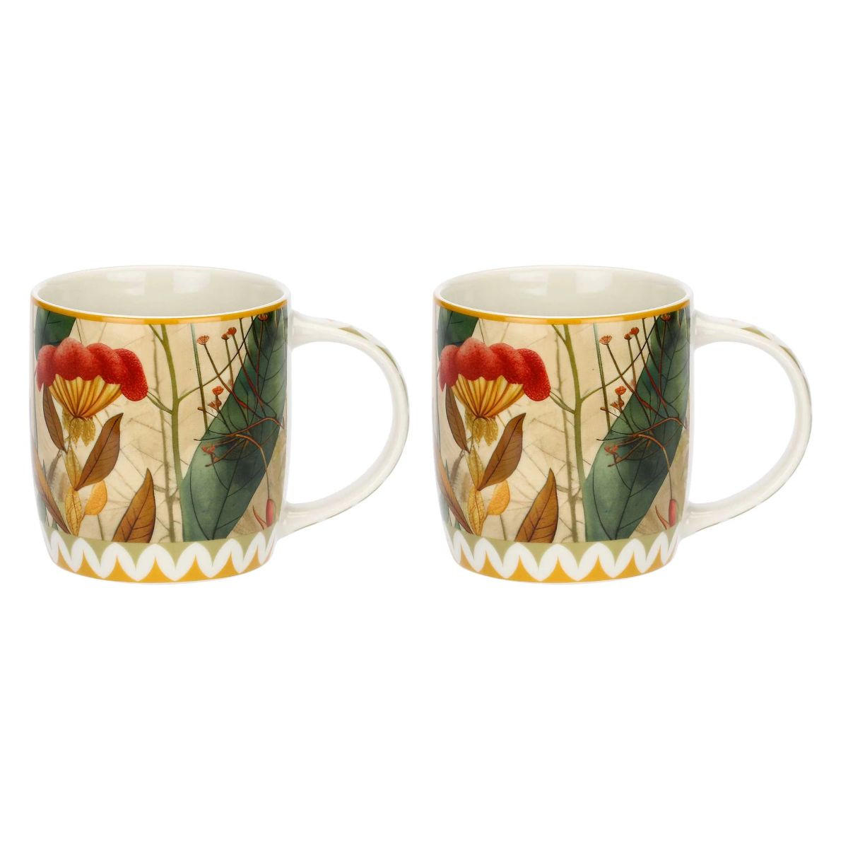 PORZELLANBECHER 2er Set MIRABILIA 350 ml gelb - Orange, Keramik (0.42L) - Rose & Tulipani