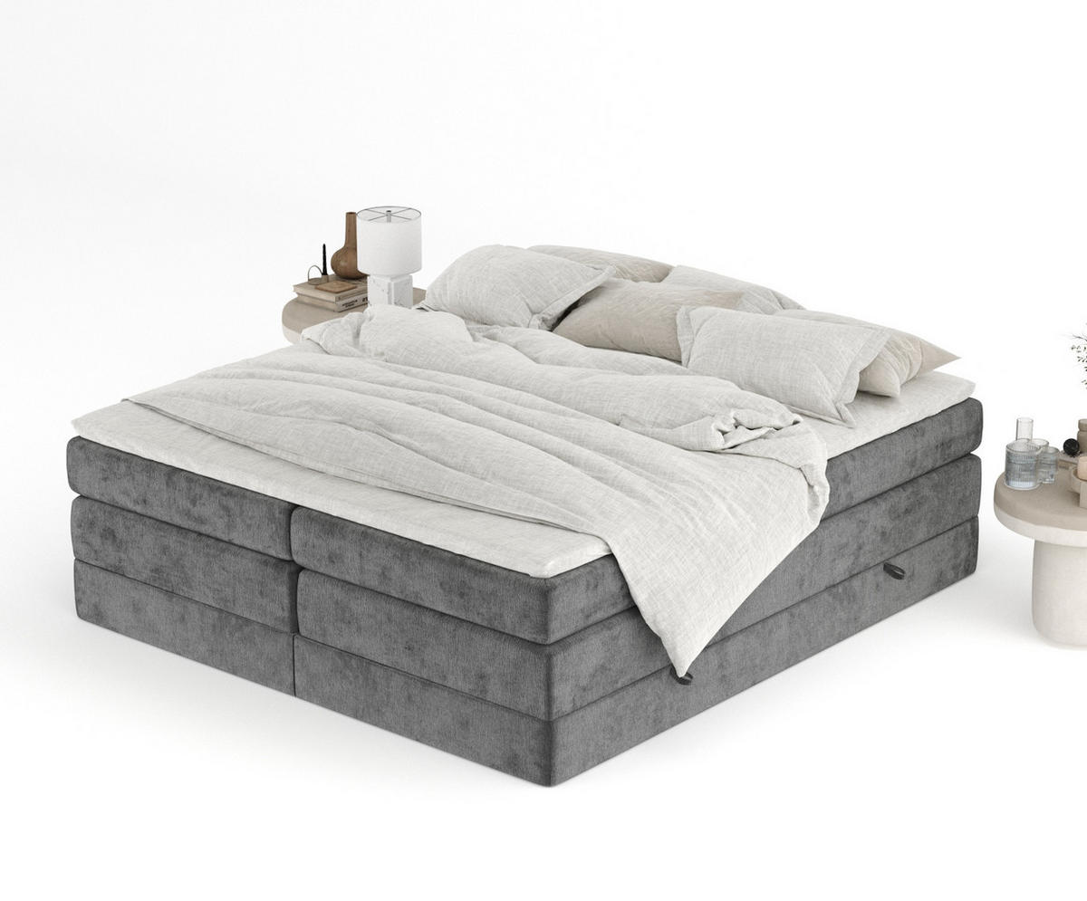 BOXSPRINGBETT Juniper Anthrazit 180/200 cm - Anthrazit/Schwarz, Holz/Holzwerkstoff (180/200cm) - Maison de Reve