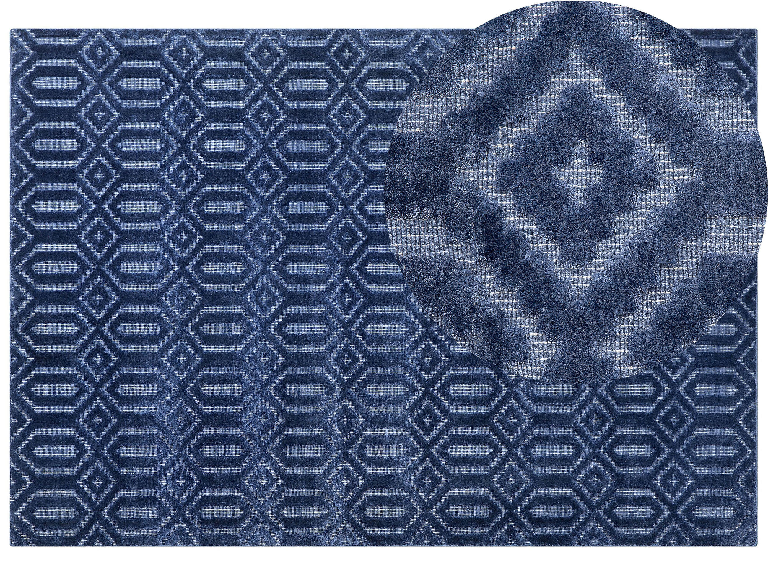 KURZFLOR-TEPPICH Adatepe 230/160 cm - Blau, Naturmaterialen (160/230cm) - Beliani