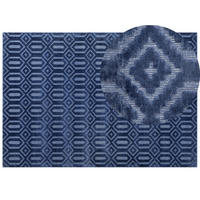 KURZFLOR-TEPPICH Adatepe 230/160 cm - Blau, Naturmaterialen (160/230cm) - Beliani