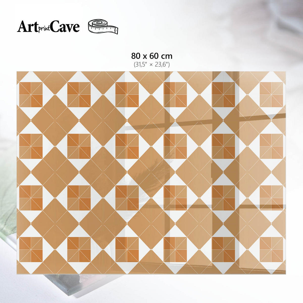 GLASPLATTE 80x60 cm – Elegantes Muster - Schwarz, Glas (0.4/80/60cm) - ArtPrintCave