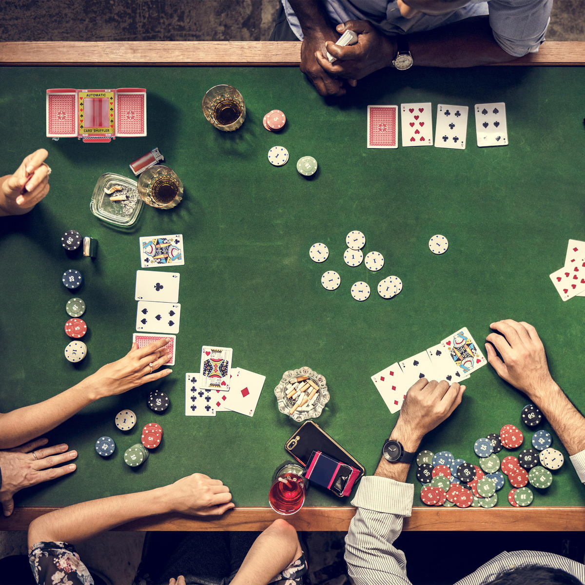 KARTENMISCHMASCHINE - Rot, Kunststoff (20.5/11cm) - Relaxdays