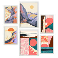 POSTER Set Mit 6 Eindeutige Natur A3 & A4 Weißer Rahmen - Weiß, Papier (29/3cm) - Nacnic