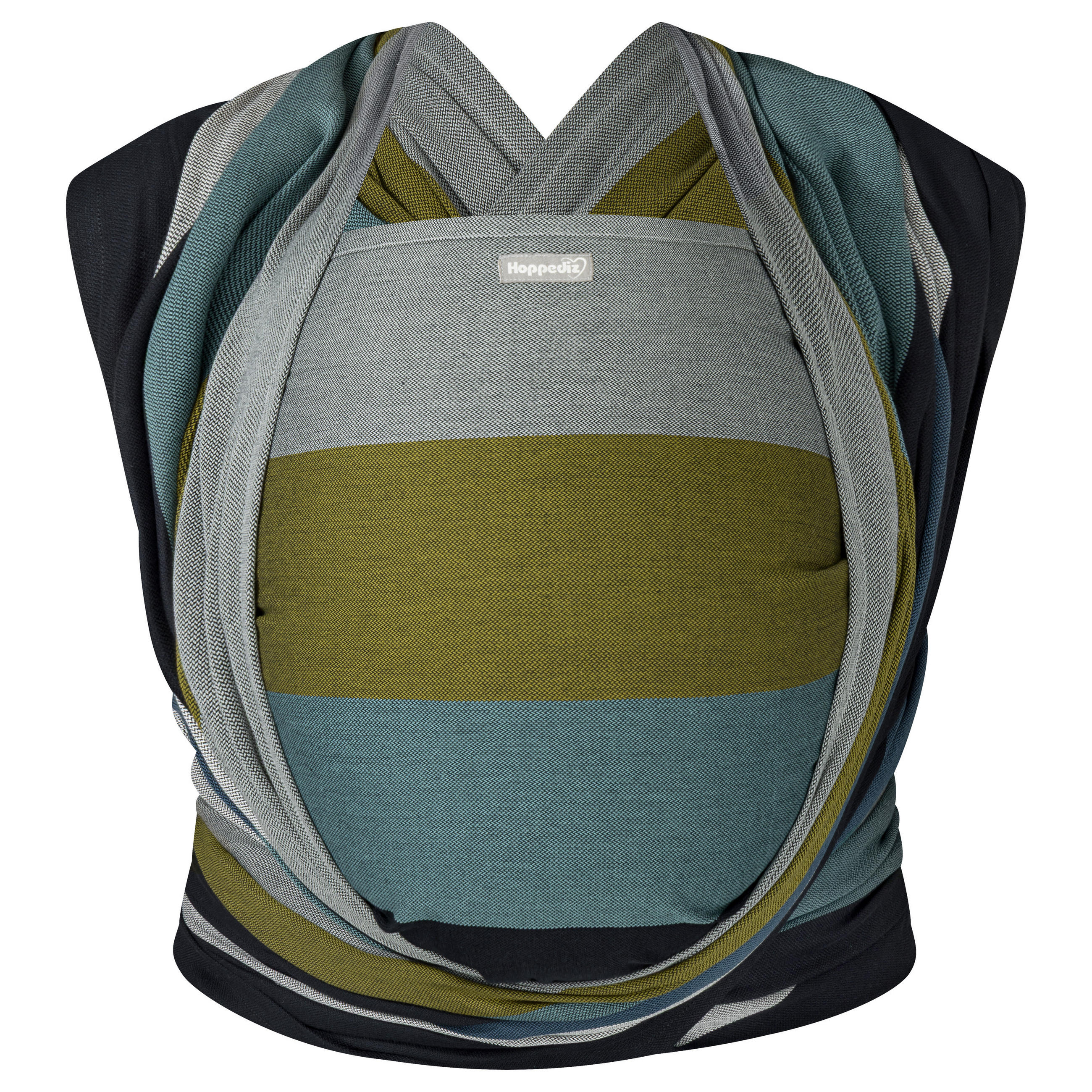 Hoppediz Babytragetuch Dunkelblau, Blau, Grün, Grau 70x0.1x460 cm