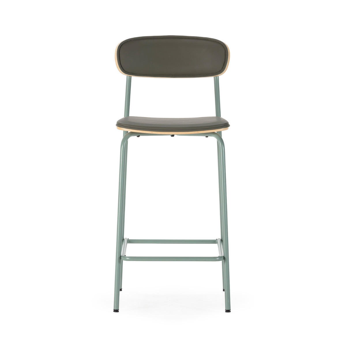 HOCKER 2er-Set aus Kunstleder mit Metallfüßen 41/95/50 cm - Grün, Metall (41/95/14cm) - Calicosy