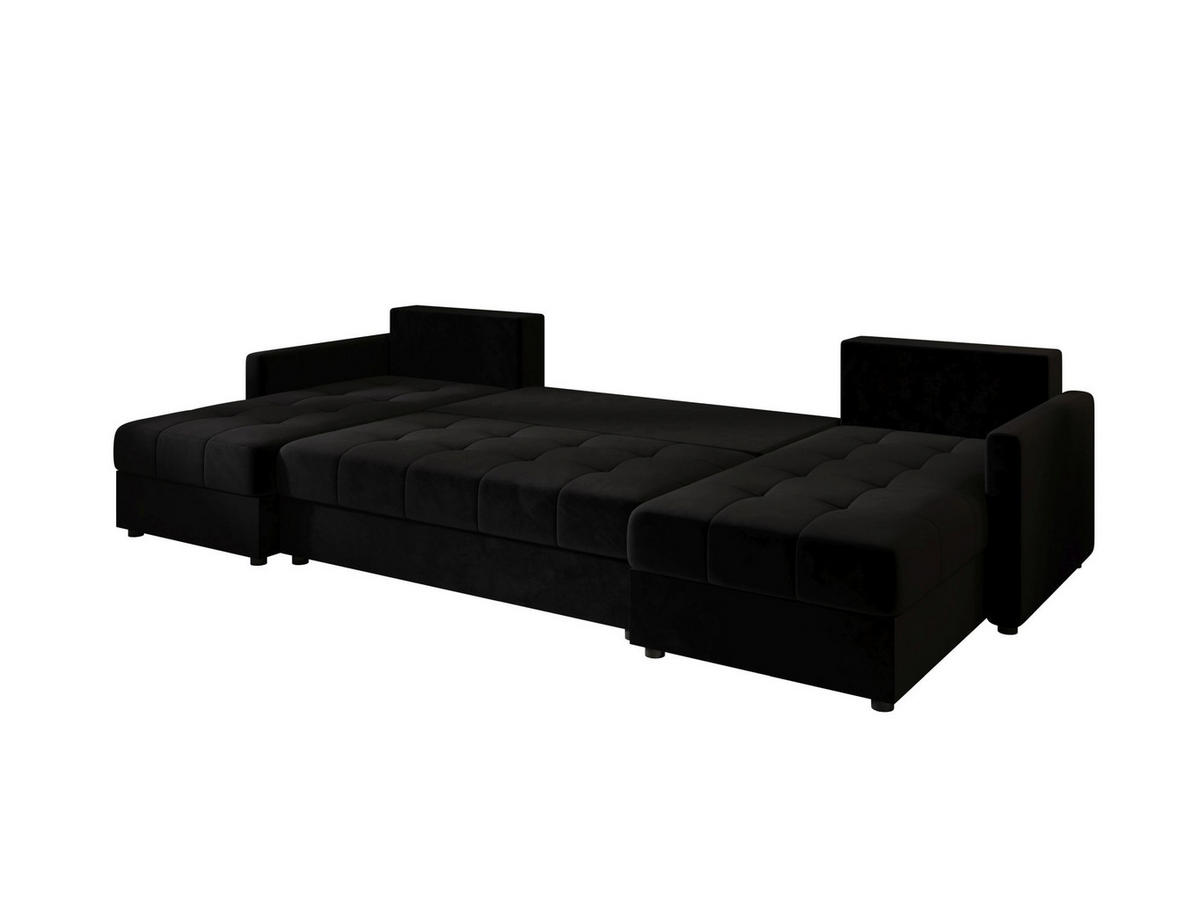 ECKSOFA MOS U BIS Itaka 15 mit Schlaffunktion - Schwarz, Textil (285/85/140cm) - Bedante