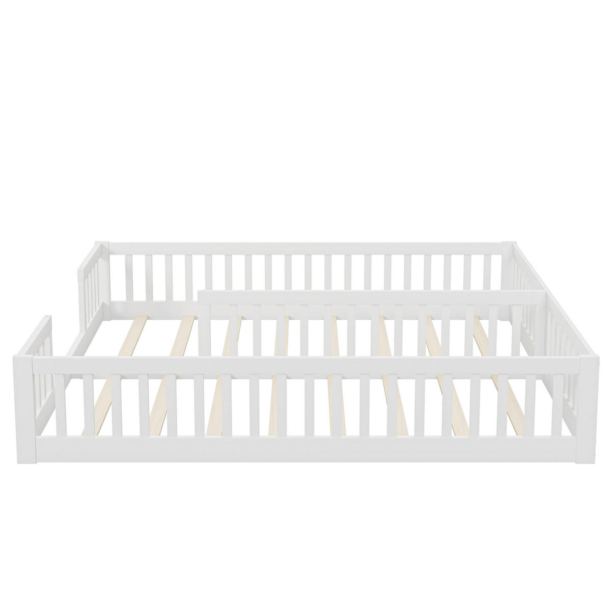 KINDERBETT mit Schutzgittern 2er-Set 90x200 cm Kiefernholz Weiß - Weiß, Holzwerkstoff (90/200cm) - Beauniv