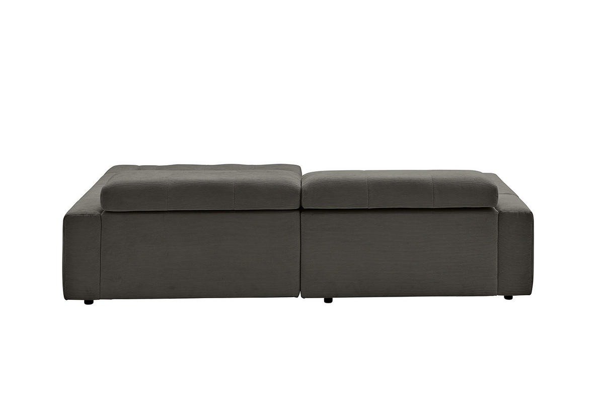ECKSOFA RENO Anthrazit Cord - Anthrazit/Schwarz, Kunststoff/Textil (258/217cm) - KAWOLA