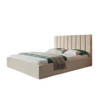 POLSTERBETT SIM 9 mit Kopfteil, 120 x 200 cm mit Bettkasten und Lattenrost aus Holz, Velourstoff, Farbe: Beige - Beige, Holz/Kunststoff (120/200cm) - Sepro Meble