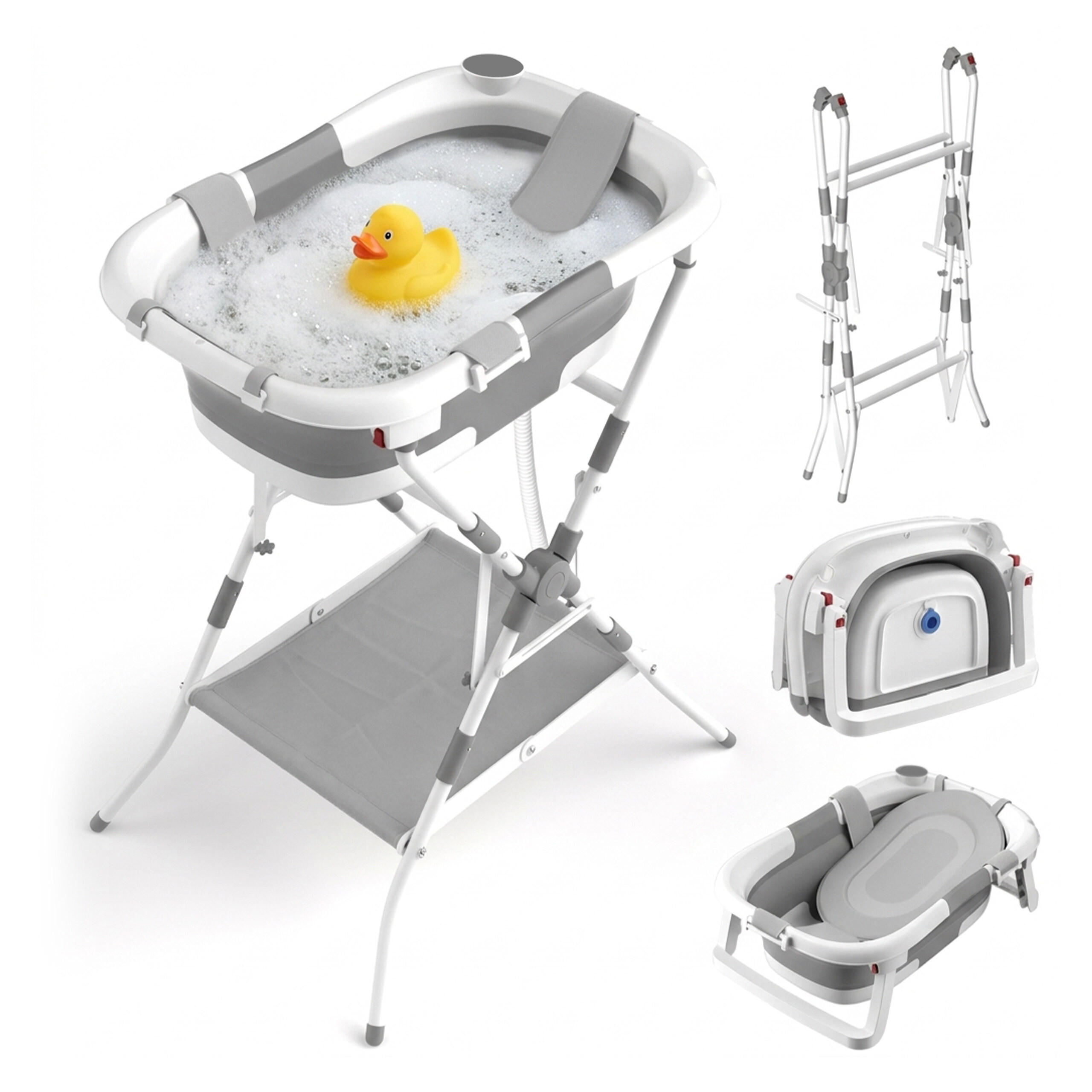VANIČKA sivá biela skladacia so stojanom - viacfarebná, kov/plast (68/52cm) - Relaxdays