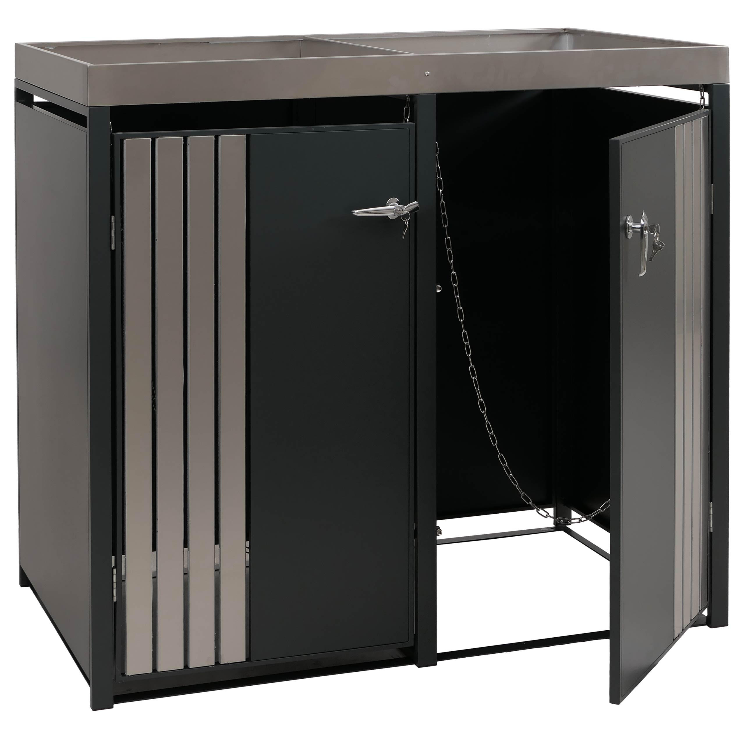 Proregal Mülltonnenbox Anthrazit 132x125x84 cm