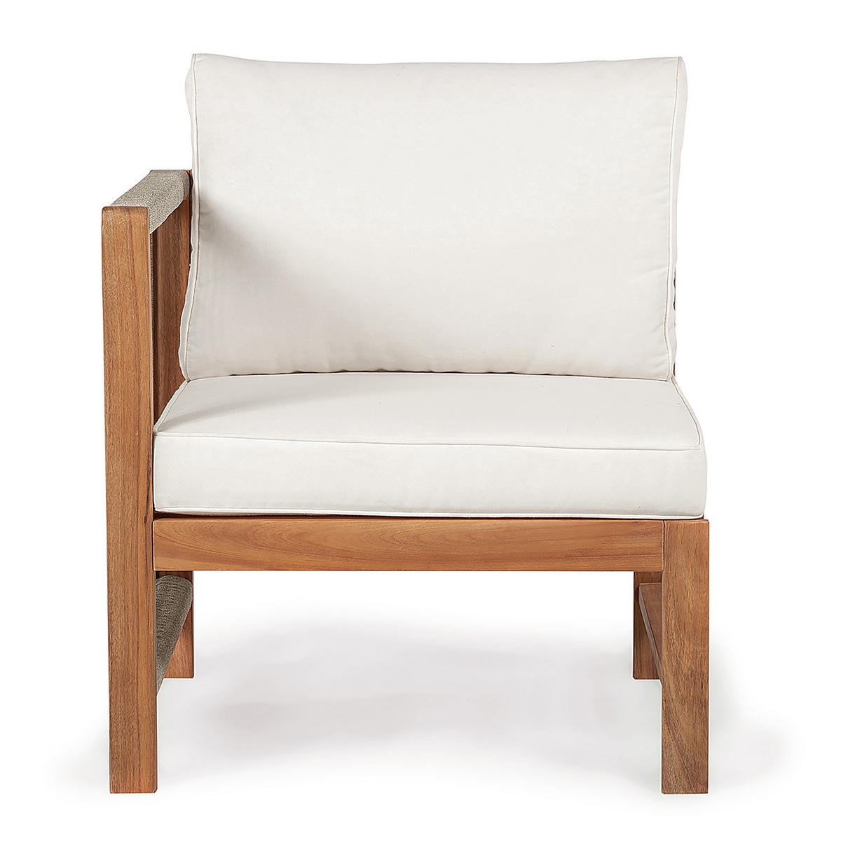 LOUNGEGRUPPE - 5-teilig - Akazie massiv / Polyester - Braun / Beige - Beige, Holz/Textil - home24