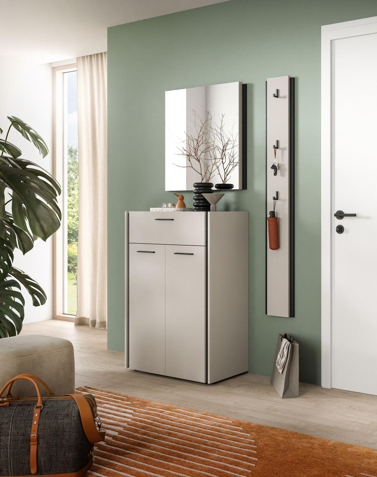 GARDEROBEN-SET Emil Kaschmir 142/37/190 cm - Beige, Holzwerkstoff (142/190/37cm) - Xonox