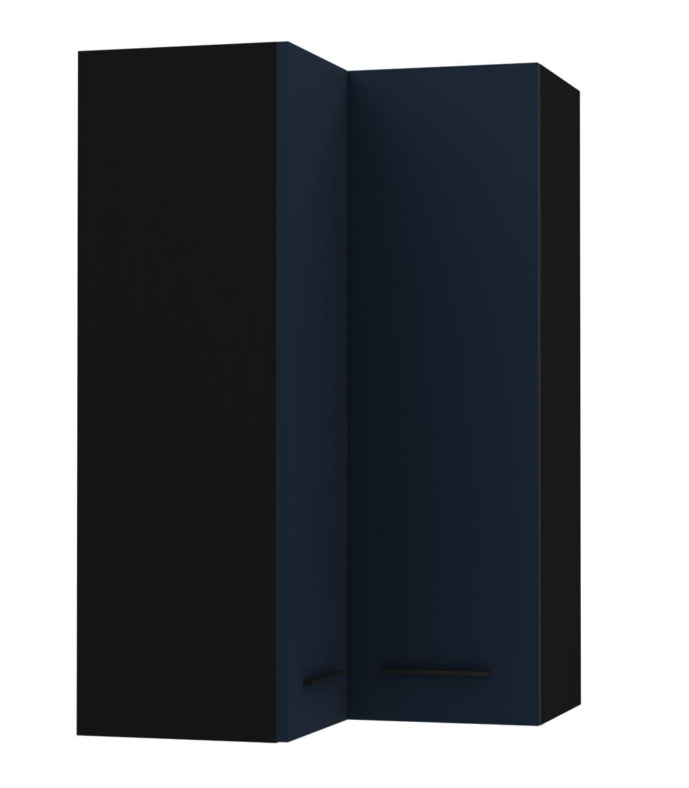 ECKHÄNGESCHRANK Bonn W14/60 schwarz / marineblau matt 60 / 60 / 96cm - Blau/Schwarz, Holz/Holzwerkstoff (60/96/60cm) - Feldmann-Wohnen