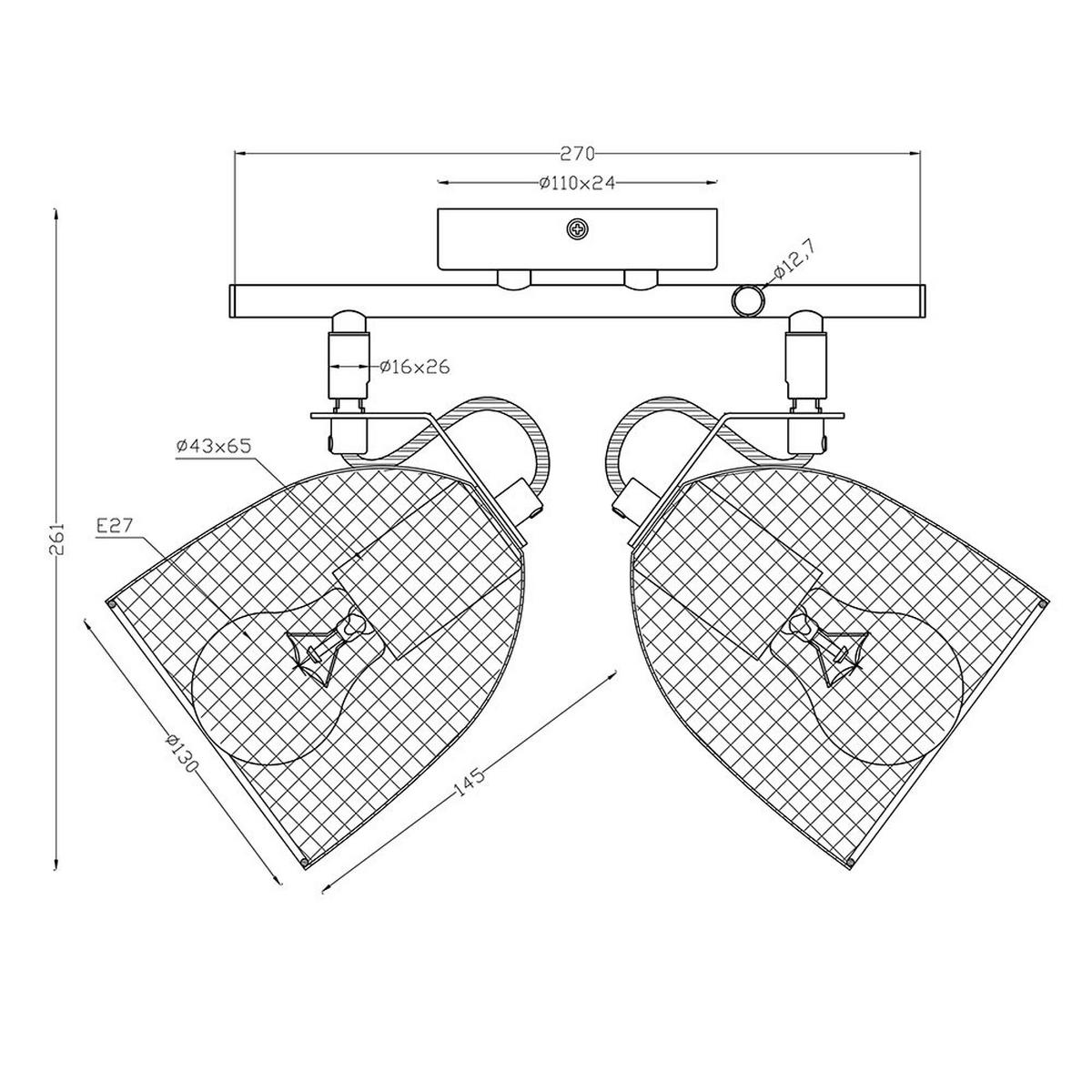DECKENLEUCHTE Metallgeflecht Schwarz Holz - Schwarz, Holzwerkstoff (27/13/26cm)