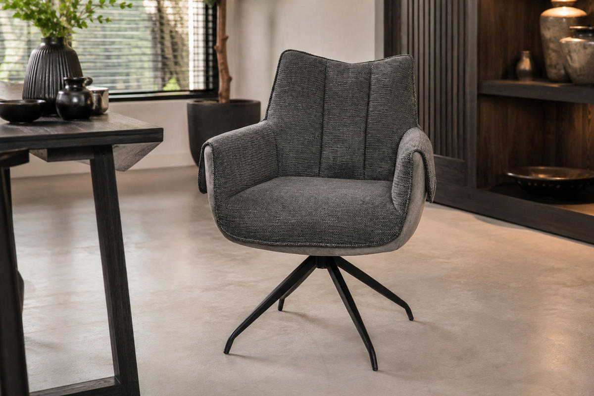 ESSZIMMERSTUHL Sinosa, Webstoff, Grau - Grau, Textil (64/87/63cm) - dasmöbelwerk