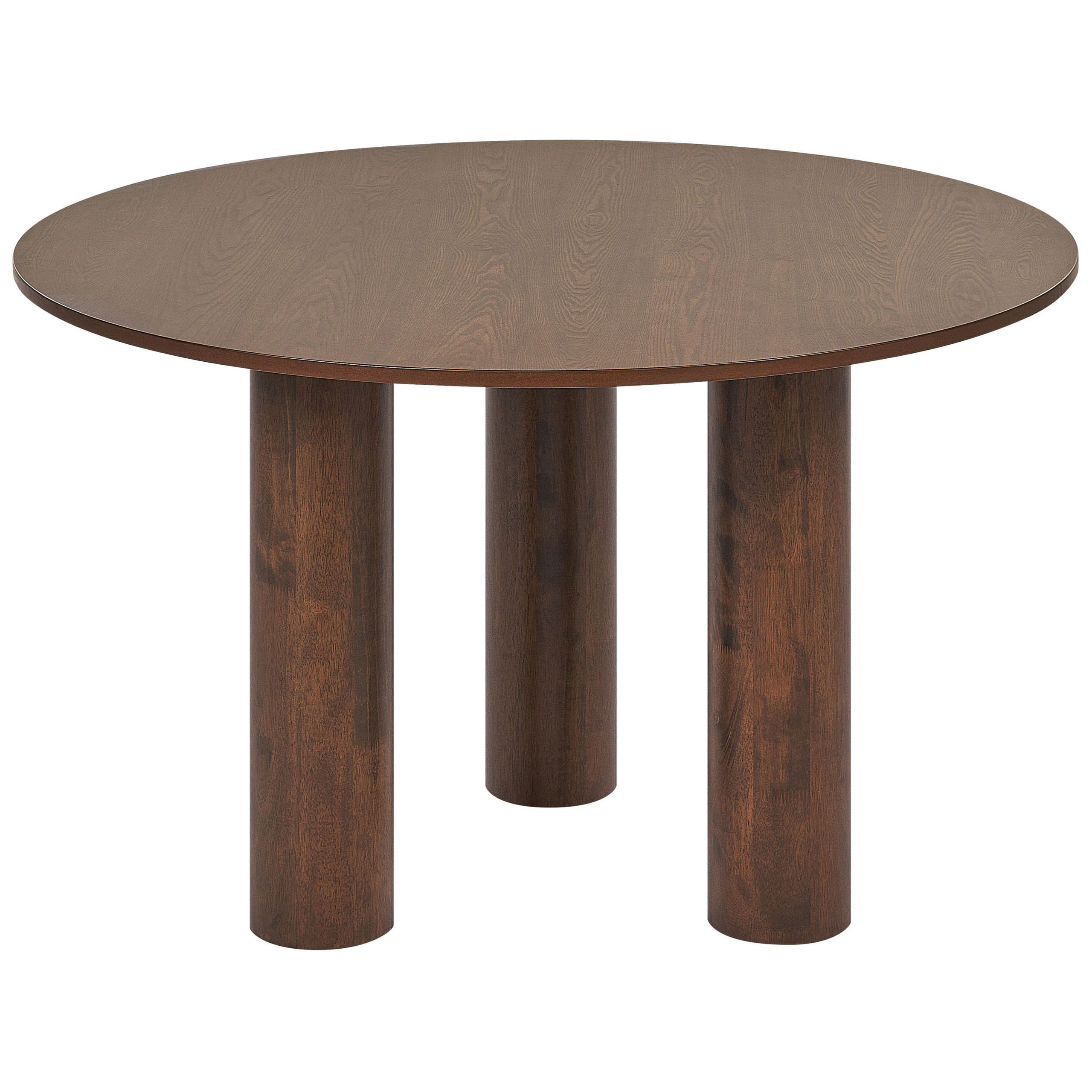 ESSTISCH 120/76 cm Dunkelbraun Rund Orin - Dunkelbraun, Holzwerkstoff (120/120/76cm) - Beliani