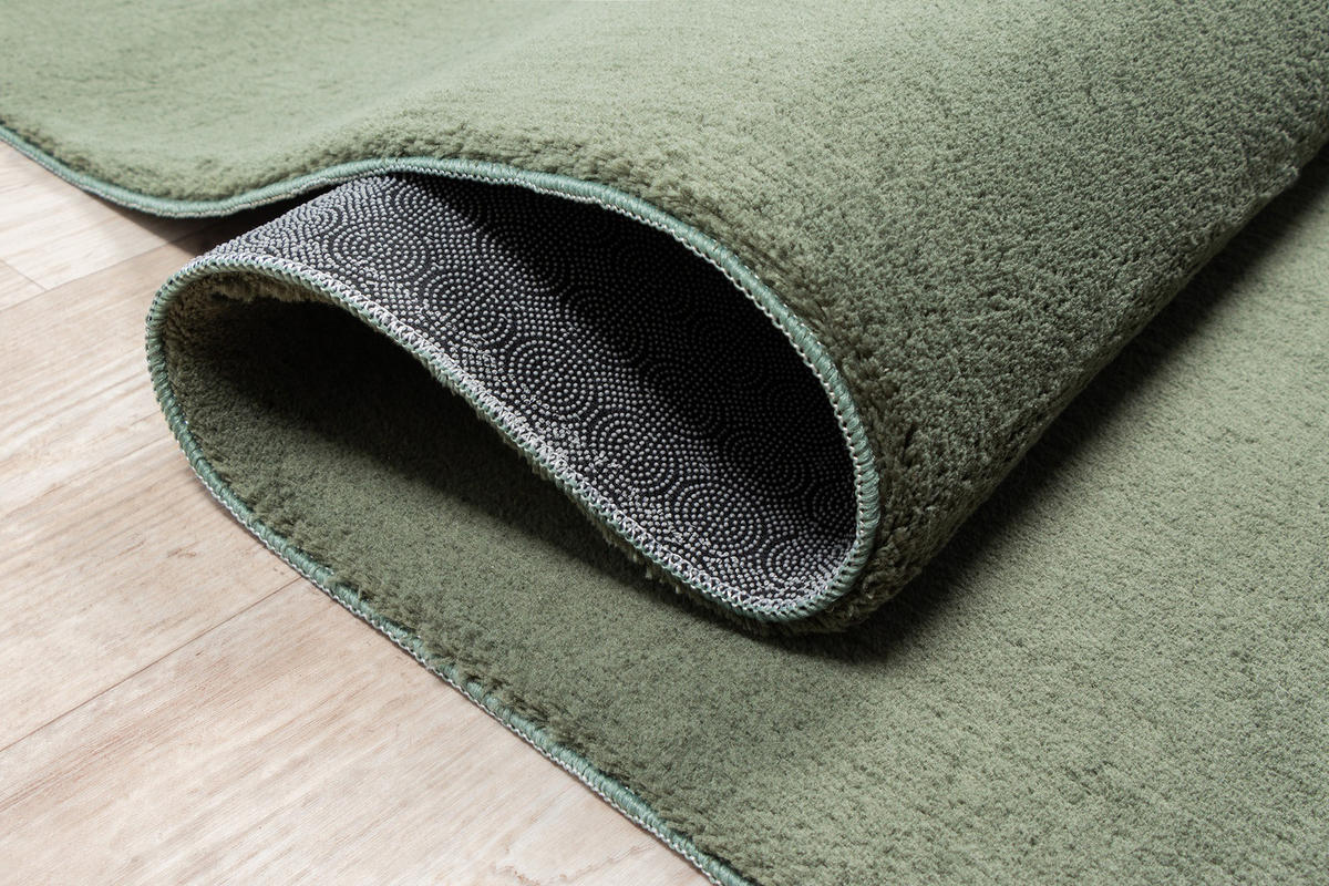 HOCHFLORTEPPICH Antirutsch Uni ALDAN Polyester Waldgrün 240 x 340 cm - Grün, Textil (240/340cm) - KADIMA DESIGN