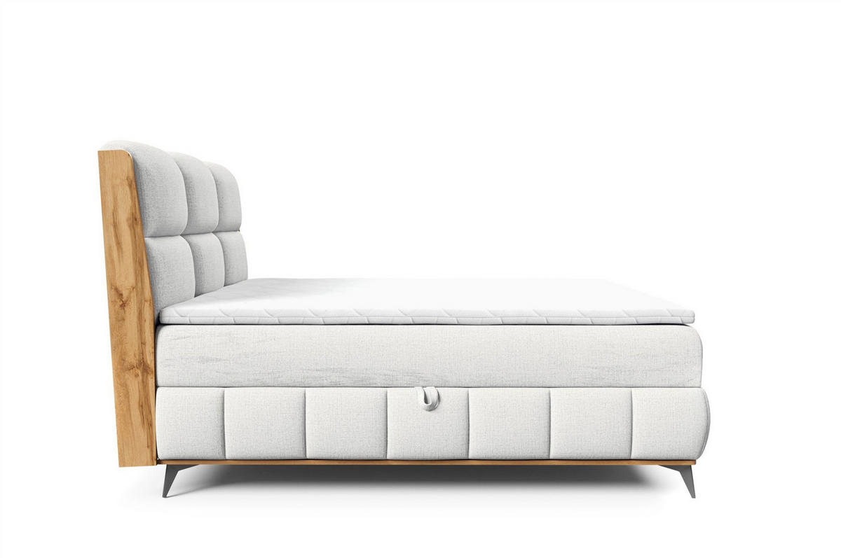 BOXBETT Charlie - Hellgrau, Holzwerkstoff/Textil (200/200cm) - Fun Möbel
