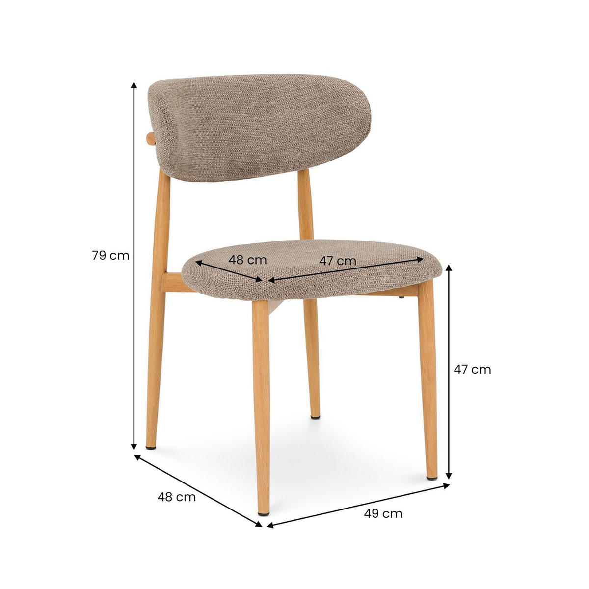 ESSGRUPPE ARVIKA ARIEL 5er Set beige, Eiche - Beige, Holzwerkstoff - IDIMEX