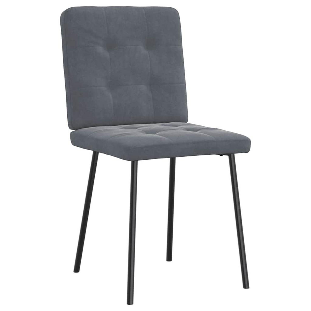 ESSZIMMERSTÜHLE 2 Stk. Dunkelgrau Samt 45*54*83cm - Dunkelgrau, Metall (45/83/54cm) - ZMH