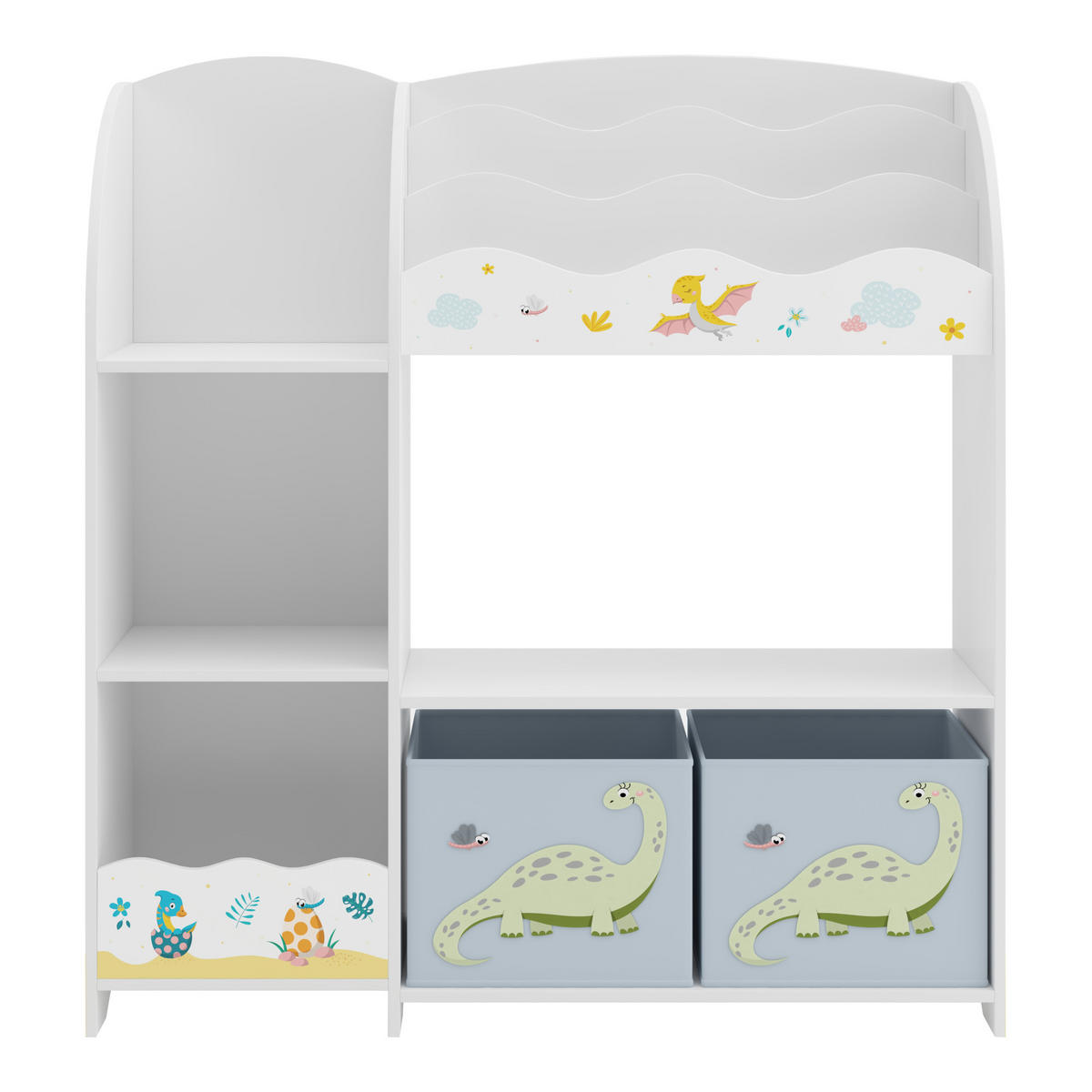 KINDERREGAL Lysekil - Gelb/Weiß, Holzwerkstoff (93/100/30cm) - [en.casa]