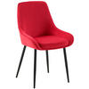 STUHL Samt Rot - Rot/Schwarz, Textil (50/86/53cm) - CLP