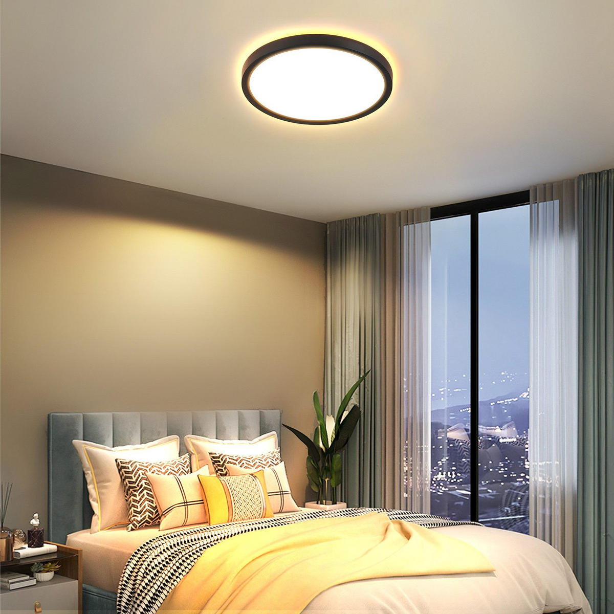 LED-DECKENLEUCHTE Maki 22/22/2.6 cm - Schwarz, Kunststoff (22/22/2.6cm) - Nettlife
