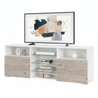 LOWBOARD Granada Front in Eiche Nordic - Silbereichenfarben, Holzwerkstoff (146/54/35cm) - Vladon
