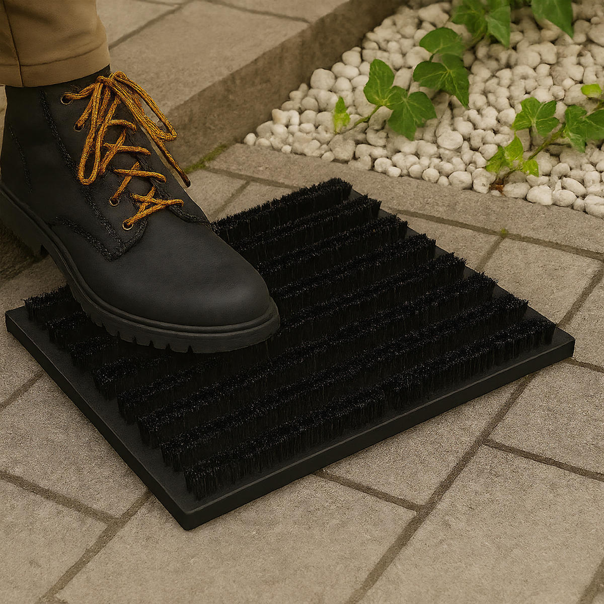 ŠKRABKA na obuv - černá, kov/dřevo (59/4.5/36cm) - Relaxdays