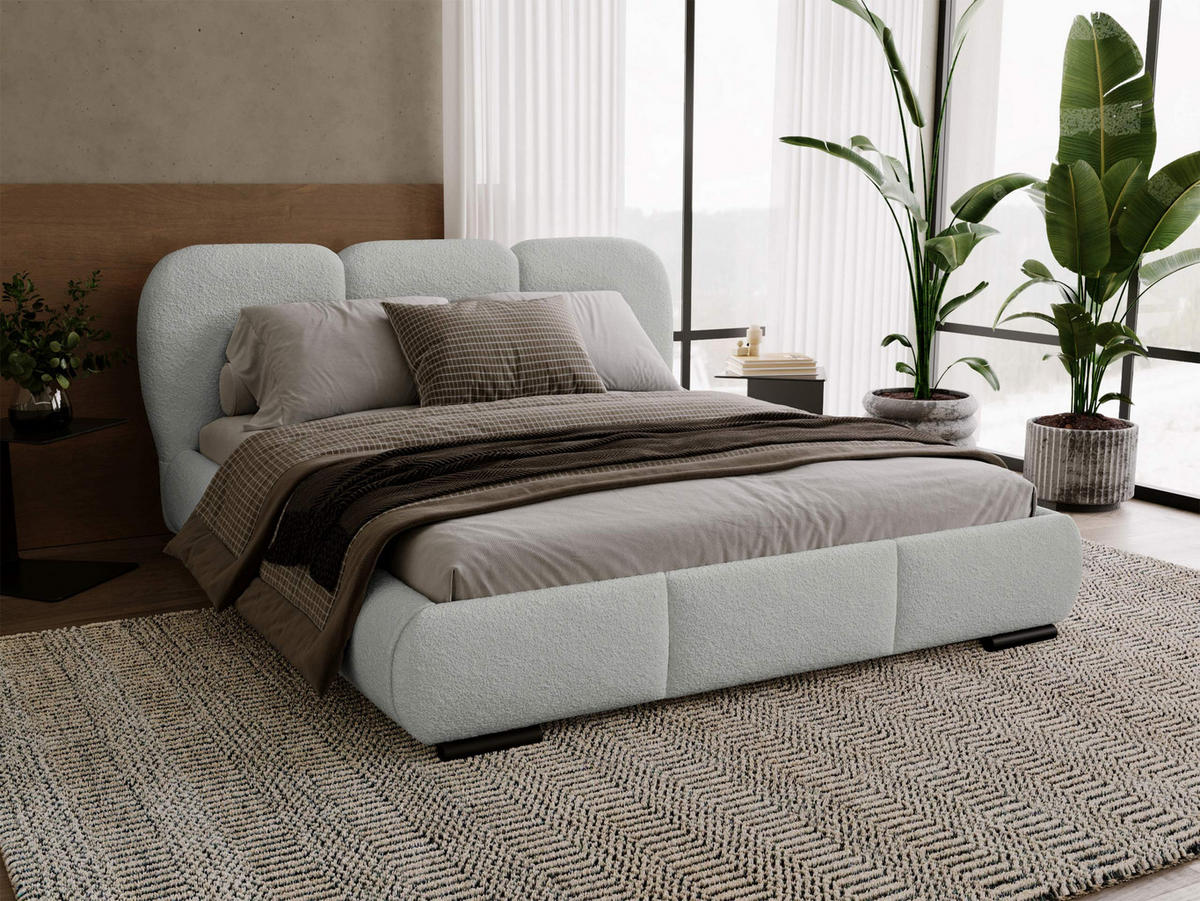 POLSTERBETT Rosa - Eichefarben/Hellgrau, Holz/Textil (200/200cm) - MIRJAN24