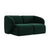 2-SITZER-SOFA Samt Stoff Grün - Dunkelgrün/Schwarz, Holzwerkstoff/Kunststoff (174/75/94cm) - Makamii