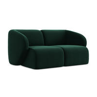 2-SITZER-SOFA Samt Stoff Grün - Dunkelgrün/Schwarz, Holzwerkstoff/Kunststoff (174/75/94cm) - Makamii
