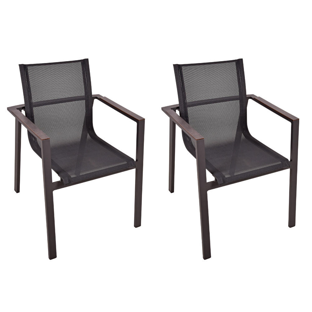 GARTENSTUHL 2er Set Ilja Stapelstuhl - Schwarz, Kunststoff (56/85/60cm) - DELUKE