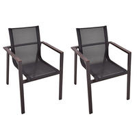 GARTENSTUHL 2er Set Ilja Stapelstuhl - Schwarz, Kunststoff (56/85/60cm) - DELUKE