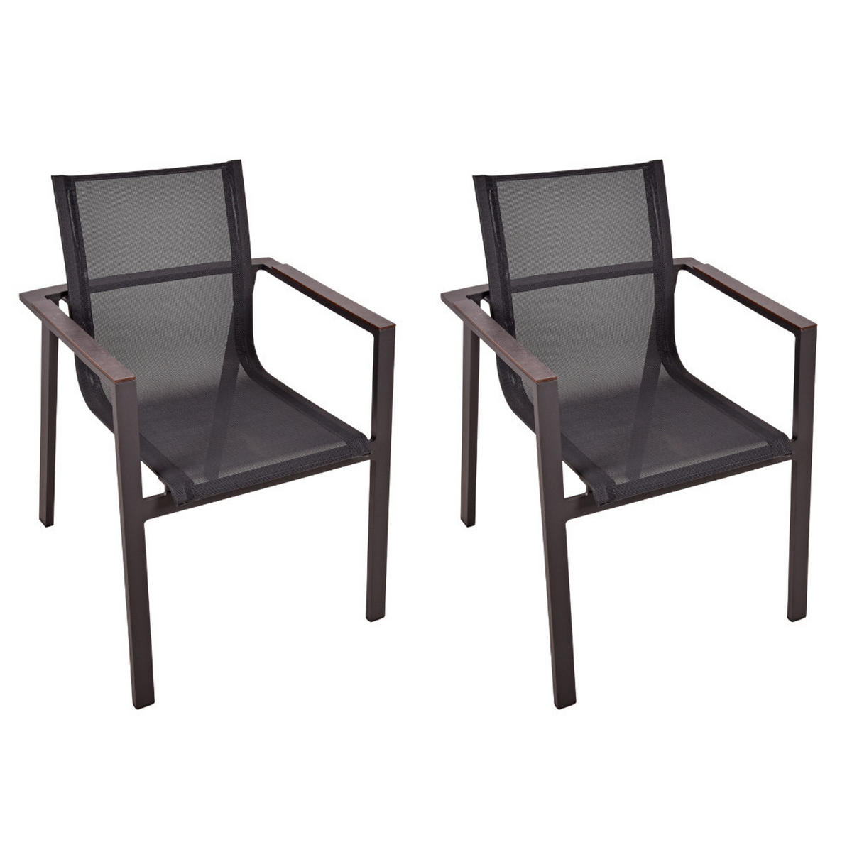 GARTENSTUHL 2er Set Ilja Stapelstuhl - Schwarz, Kunststoff (56/85/60cm) - DELUKE