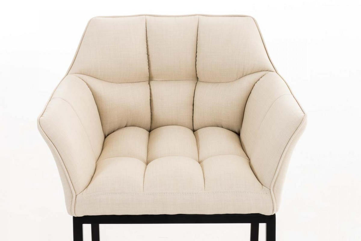 WOHNZIMMERSTUHL Stoff creme - Creme/Schwarz, Textil/Metall (67/78/63cm) - CLP