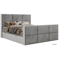 KONTINENTÁLNÍ POSTEL DELVIT DUO 140/200 - Světle šedá Samet - Topper Visco - H4 - černá/světle šedá, textil/plast (140/200cm) - MKS