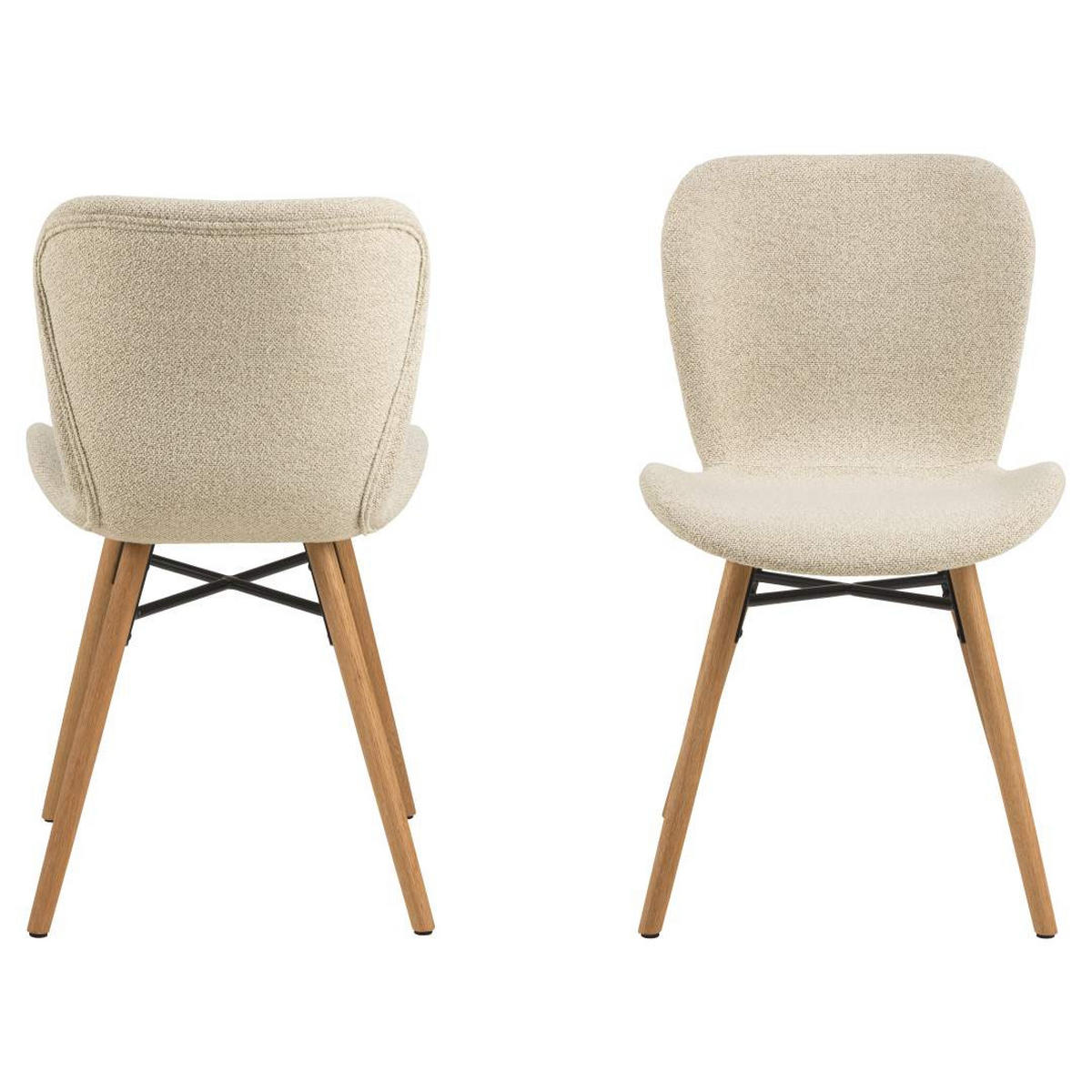 ESSZIMMERSTUHL, BatildaA, Stühle Beige, Stoff, 47 x 53 x 83 cm, 2-teilig - Beige, Textil (47/83/53cm) - ebuy24